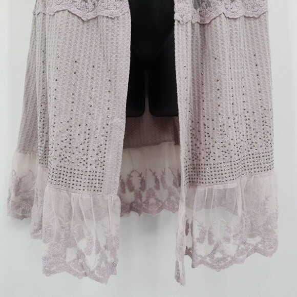 Vocal Sheer Lace Vest Womens XL Purple Romantic Ethereal Cottagecore Fairycore - Picture 11 of 16